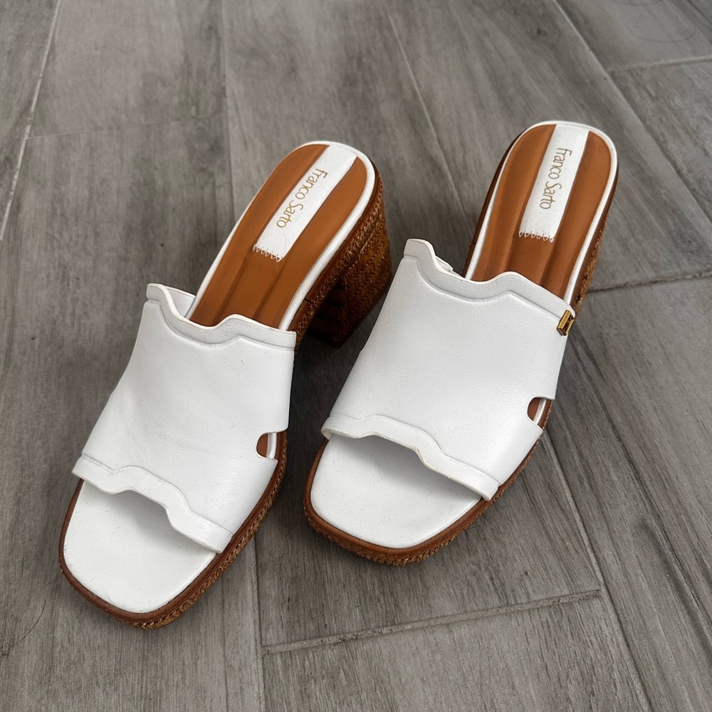 Franco Sarto White Women's Slide Sandals